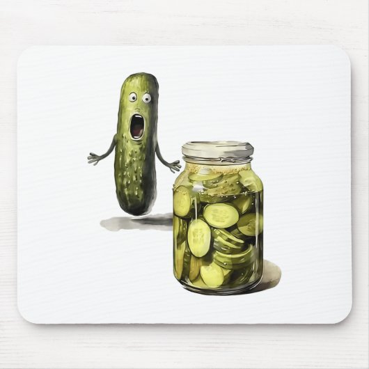 Funny Pickle Überraschung eine Gurke und ein Glas  Mousepad (Vorne)