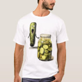 Funny Pickle Überraschung eine Gurke und ein Glas T-Shirt (Vorderseite)