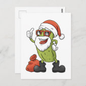 Funny Pickle Weihnachtsmann Weihnachten Cartoon Ur Postkarte (Vorne/Hinten)