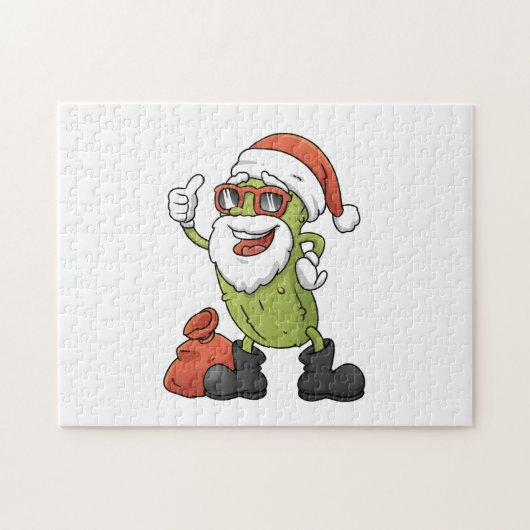 Funny Pickle Weihnachtsmann Weihnachten Cartoon Ur Puzzle (Horizontal)