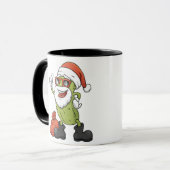 Funny Pickle Weihnachtsmann Weihnachten Cartoon Ur Tasse (Vorderseite Links)