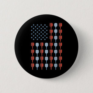 Funny Pickleball Amerikanische Flagge USA Männer F Button