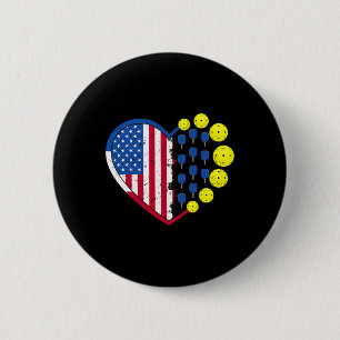 Funny Pickleball Ball mit amerikanischer Flagge He Button