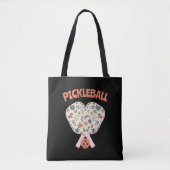 Funny Pickleball - Blumenpaddel Tasche (Vorderseite)