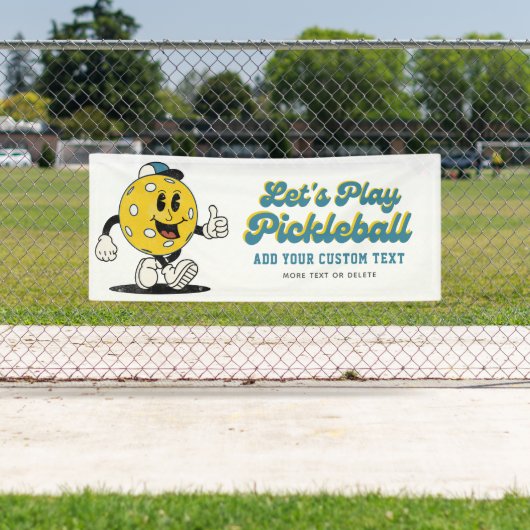 Funny Pickleball Cartoon Mascot Benutzerdefinierte Banner (Insitu)