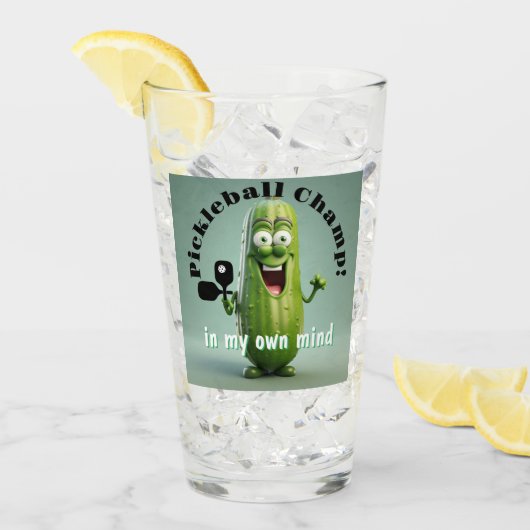 Funny Pickleball Champ Glass Tumbler (Vorderseite Ice)