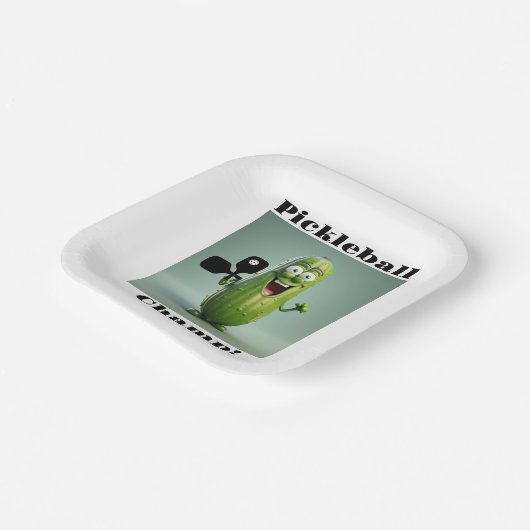Funny Pickleball Champ Papierplatte Pappteller (Gewinkelt)