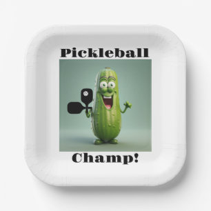 Funny Pickleball Champ Papierplatte Pappteller
