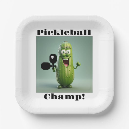 Funny Pickleball Champ Papierplatte Pappteller (Vorderseite)