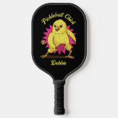 Funny Pickleball Chick Custom mit Name Pickleball Schläger (Vorderseite)