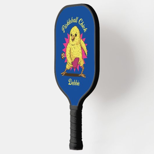 Funny Pickleball Chick Custom mit Name Pickleball Schläger (Links)
