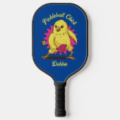 Funny Pickleball Chick Custom mit Name Schläger (Vorderseite)