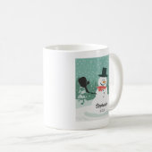 Funny Pickleball Christmas Snowman Personalisiert Kaffeetasse (VorderseiteRechts)