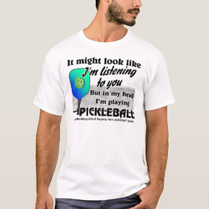 Funny Pickleball Court Blue Green Graphic T-Shirt