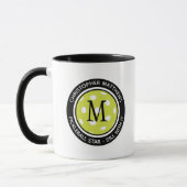 Funny Pickleball Custom Quote Name Initial Black Tasse (Links)