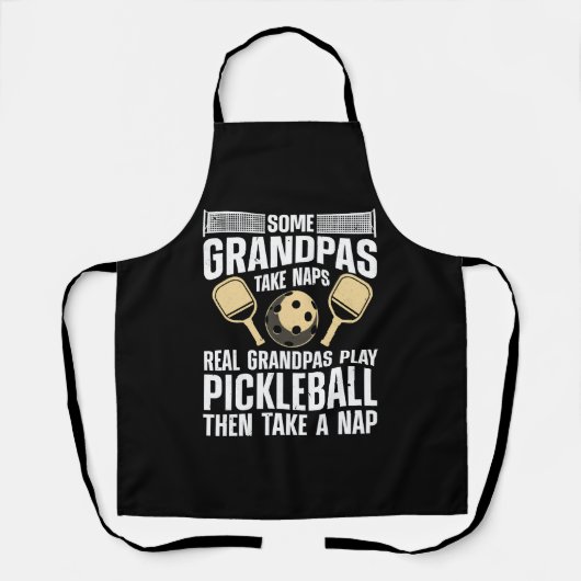 Funny Pickleball Design For Men Grandpa Pickleball Schürze (Vorderseite)