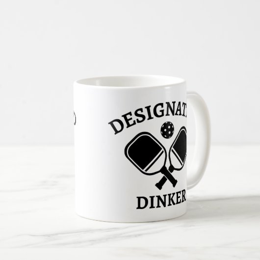 Funny Pickleball Designated Dinker Kaffeetasse (VorderseiteRechts)