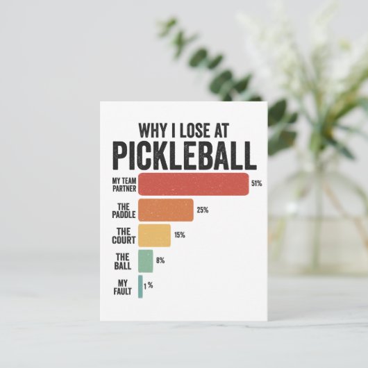 Funny Pickleball Dink Sport Warum ich Pickleball v Postkarte (Stehend Vorderseite)