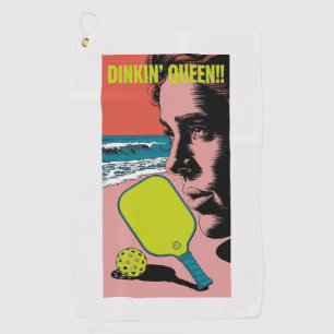 Funny Pickleball DINKIN' QUEEN!! Beach Style Sport Golfhandtuch