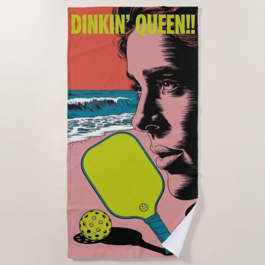 Funny Pickleball Dinkin' Queen!! Strandtuch (Vorderseite)