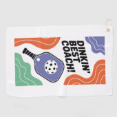 Funny Pickleball Dinkin's Best Coach Sports Golfhandtuch (Horizontal)