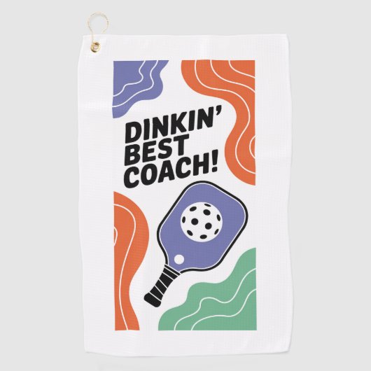 Funny Pickleball Dinkin's Best Coach Sports Golfhandtuch (Vorderseite)