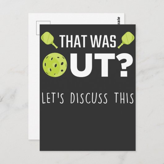 Funny Pickleball Discuss Joke Racquet Sportsman Postkarte (Vorne/Hinten)