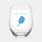 Funny Pickleball einfach nur trinken Weinglas Ohne Stiel (Rückseite)