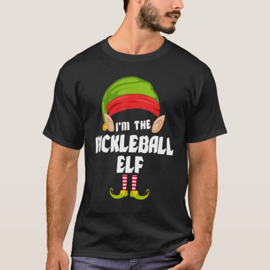 Funny Pickleball Elf Matching Family Group PJ Chri T-Shirt (Vorderseite)
