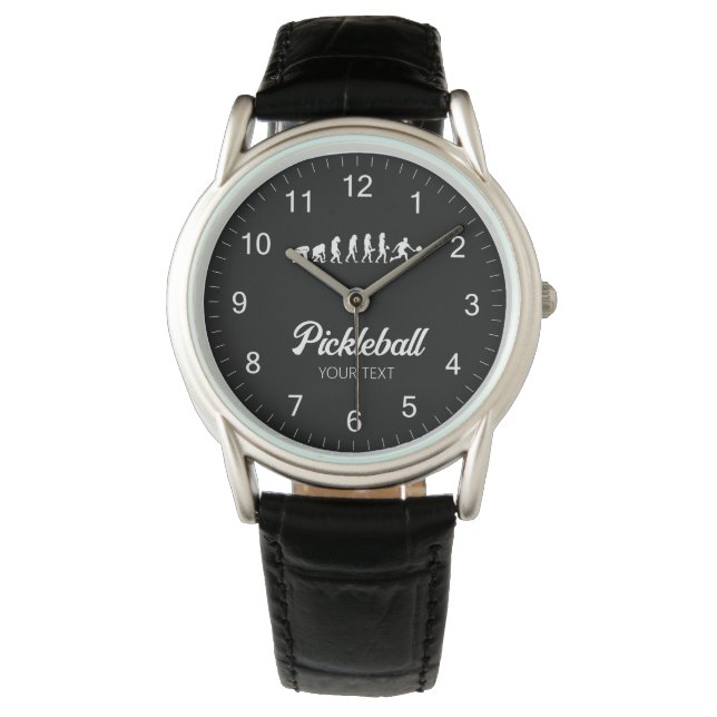 Funny Pickleball Evolution Personalisiert Armbanduhr (Vorderseite)