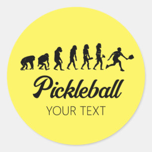 Funny Pickleball Evolution Personalisiert Runder Aufkleber