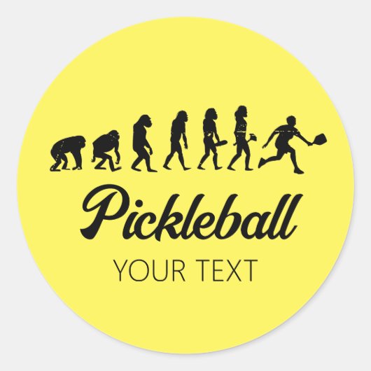 Funny Pickleball Evolution Personalisiert Runder Aufkleber (Vorderseite)