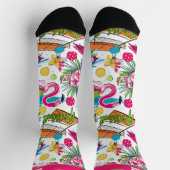 Funny Pickleball Flamingo Dinks Socks Socken (Oben)