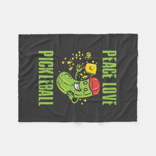 Funny Pickleball Fleecedecke (Vorderseite (Horizontal))