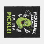 Funny-Pickleball Fleecedecke (Vorderseite (Horizontal))