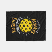 Funny Pickleball Fleecedecke (Vorderseite (Horizontal))