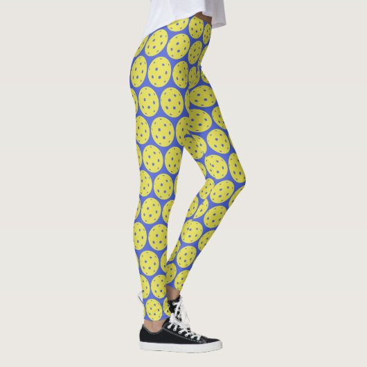 Funny Pickleball Gelber Ball und Blauer Sport Leggings (Rechts)