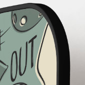 Funny Pickleball Grafik Grün Gold Pickleball Schläger (Linke Seite)