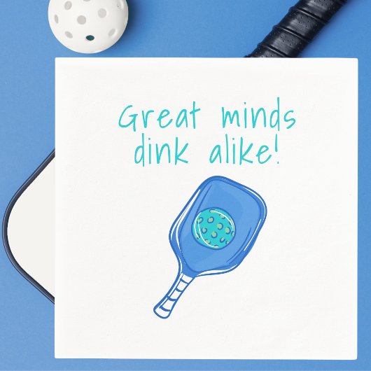Funny Pickleball Great Minds Dink Alike Spaß Blue Serviette