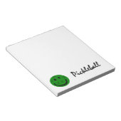 Funny Pickleball Green Face Notizblock (angewinkelt)