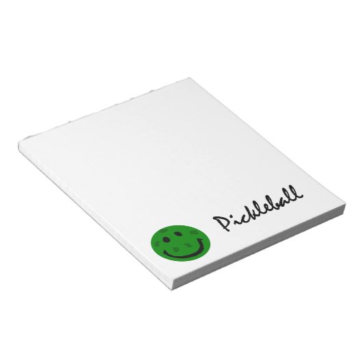 Funny Pickleball Green Face Notizblock (angewinkelt)