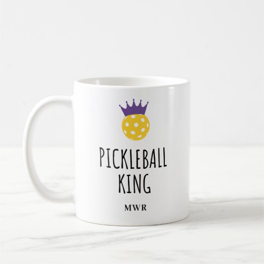 Funny Pickleball King, benutzerdefinierter Text fü Kaffeetasse (Links)