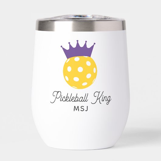 Funny Pickleball King Personalisiert Monogram Name (Vorderseite)
