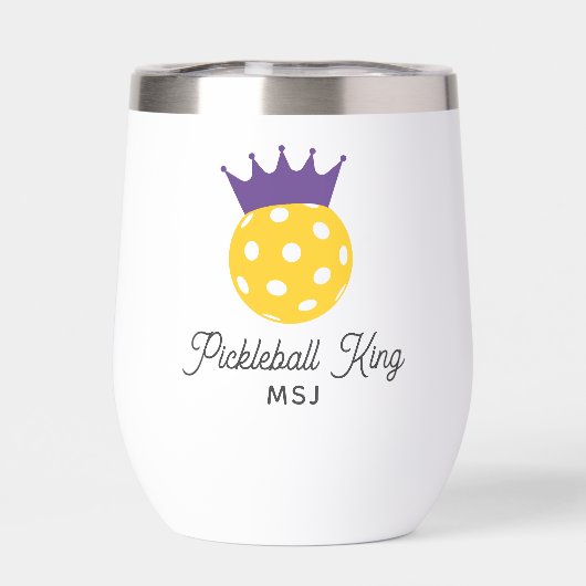 Funny Pickleball King Personalisiert Monogram Name (Rückseite)