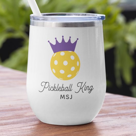 Funny Pickleball King Personalisiert Monogram Name