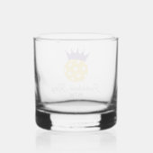 Funny Pickleball King Personalisiert Monogram Whiskyglas (Rückseite)