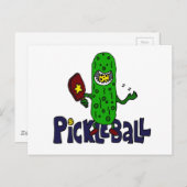 Funny Pickleball Monster Cartoon Postkarte (Vorne/Hinten)