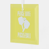 Funny Pickleball Ornament Aus Glas (Vorderseite links)
