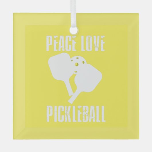 Funny Pickleball Ornament Aus Glas (Vorderseite)