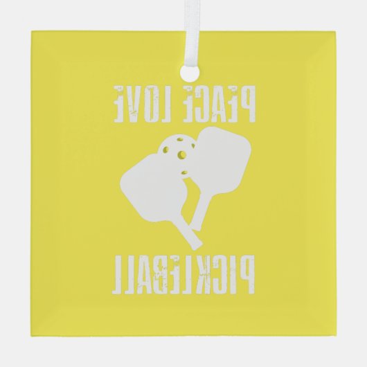 Funny Pickleball Ornament Aus Glas (Rückseite)